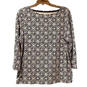 𝅺talbots Navy and White Top